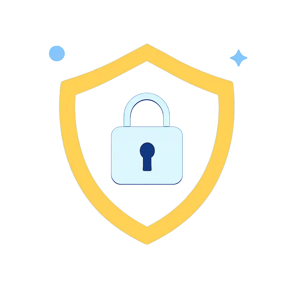 Security shield icon with lock: Raxi Win safety visualization